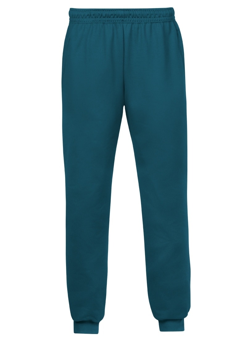 Sweathose TRIGEMA "TRIGEMA Jogginghose", Damen, Gr. M, US-Größen, blau (petrol), 70% Baumwolle, 30% Polyester, Hosen Sweathose