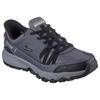 Slip-On Sneaker SKECHERS "DYNAMITE AT", Herren, Gr. 41, grau (grau, schwarz), Leder, Synthetik, sportlich, Schuhe, Trekkingschuh, Freizeitschuh mit robuster Laufsohle