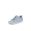 Schnürschuh ECCO "Ecco Soft 2.0", Damen, Gr. 40, blau (hellblau), Leder, sportlich, Schuhe, Freizeitschuh, Halbschuh, Schnürschuh mit dezenter Logo Prägung