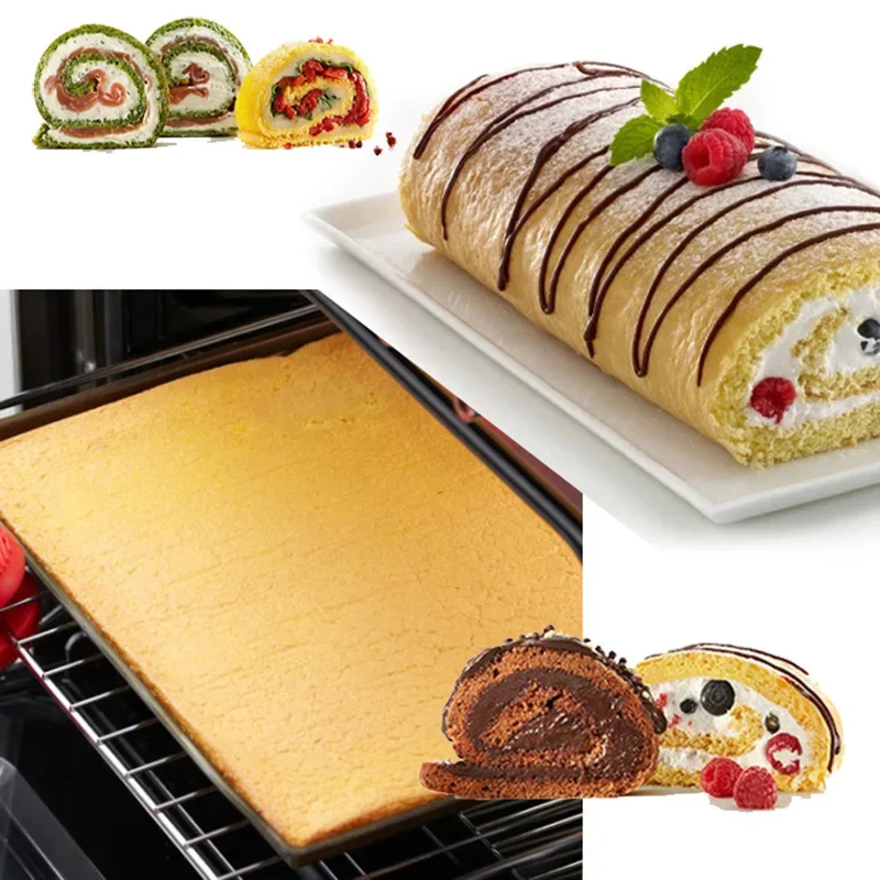 Schweizer Kuchen Roll Matte Silikon Back Matte Antihaft-Backen Gebäck Werkzeug Macaron Roll Pad Backformen Kuchen Tablett Ofen Küche zubehör Image