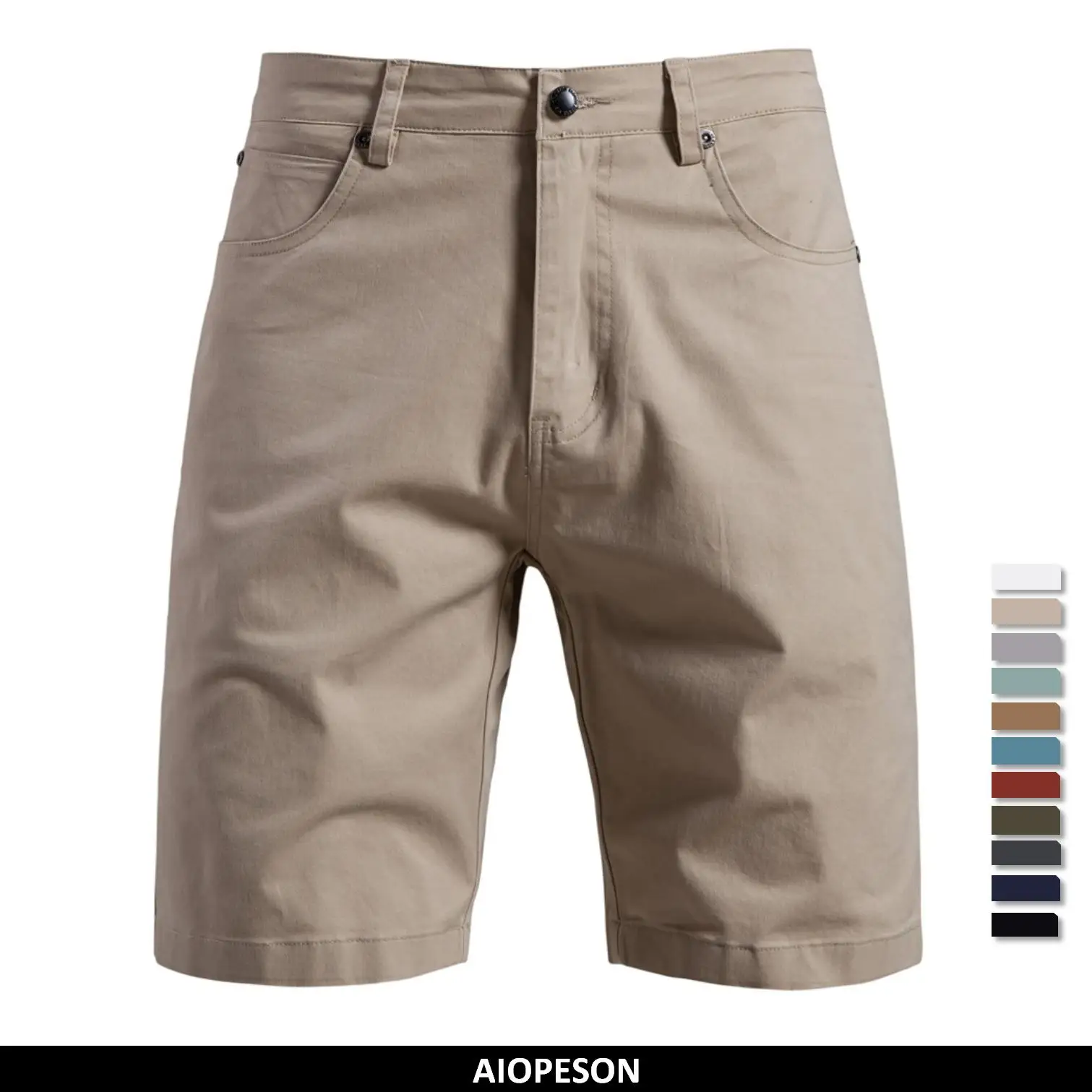 AIOPESON 2025 Neue Sommer-Shorts für Herren aus 100 % Baumwolle für hochwertige, elastische Taille, bequeme Shorts in mehreren Farben Image