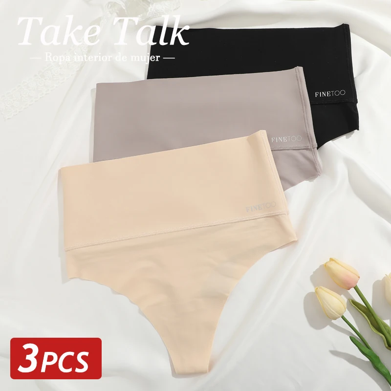 3 Teile/satz Frauen Nahtlose Shapewear Höschen Hohe Taille Abnehmen G-String Thongs Kolben-heber Bauch Unterwäsche Weibliche Feste Dessous Image