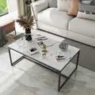 Modern Anti-rust Outdoor Garden Coffee Table Anti-corrosion Chic Living Room Center Table Furniture with Aluminum Alloy Frame