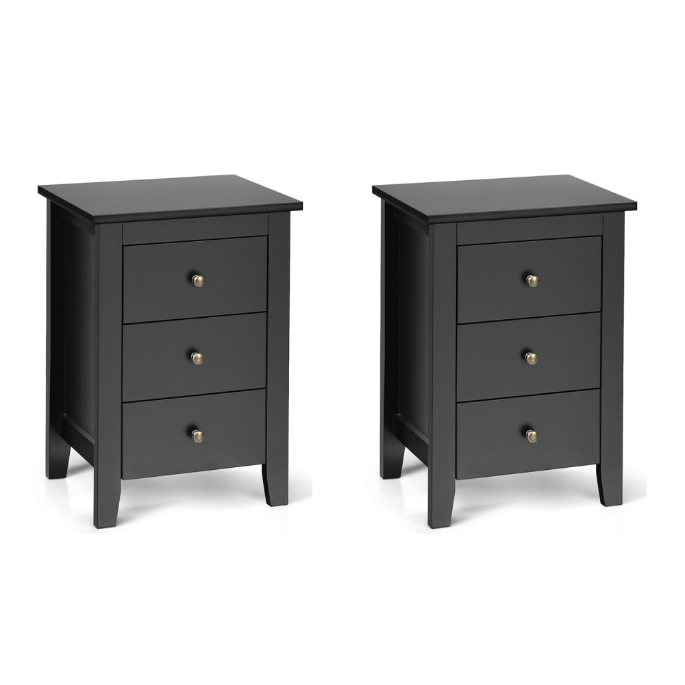 Table de chevet en bois noir 46 x 37 x 65 cm