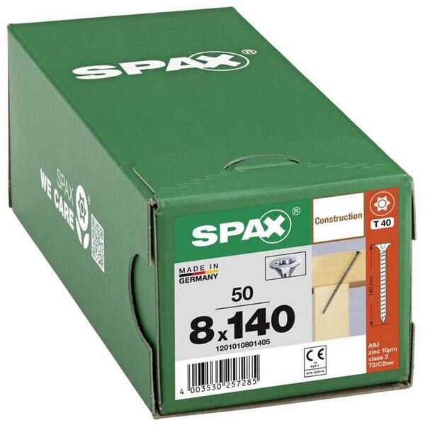 SPAX Holzbauschrauben T40 Senkkopf WIROX 8 x 140 mm 50 St. Image