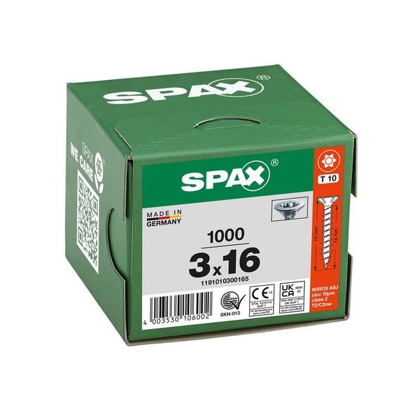 SPAX Universalschrauben T10 Senkkopf WIROX 3 x 16 mm 1000 St. Image