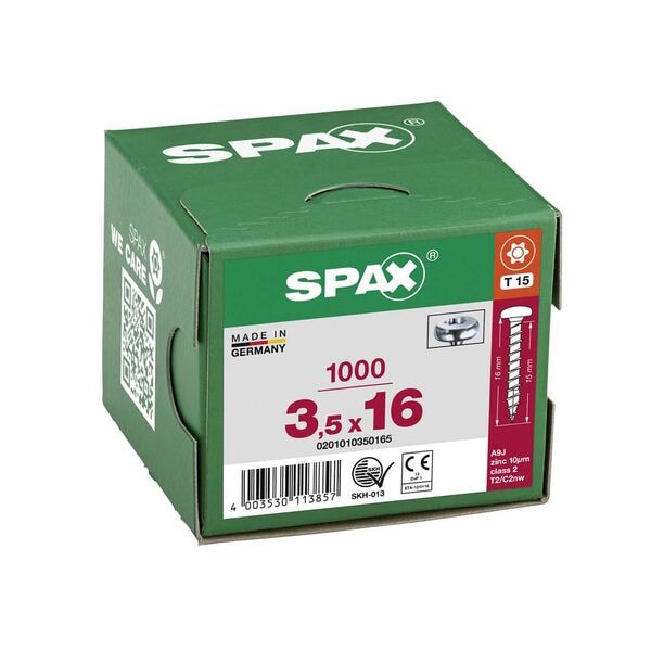 SPAX Universalschrauben T15 Halbrundkopf WIROX 3,5 x 16 mm 1000 St. Image