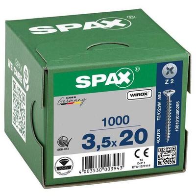 SPAX Universalschrauben Z2 Senkkopf WIROX 3,5 x 20 mm 1000 St.