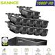 Sannce - Sistema di Sicurezza Cablato Esterni 1080P 16CH 12 Telecamere Accesso Remoto Visione