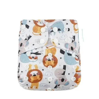 HappyFlute Animals Pattern Eco-Friendly 3-15kg Organic Cotton Inner Double Leaking Guard Pocket