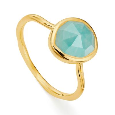 Gold Siren Gemstone Ring Amazonite