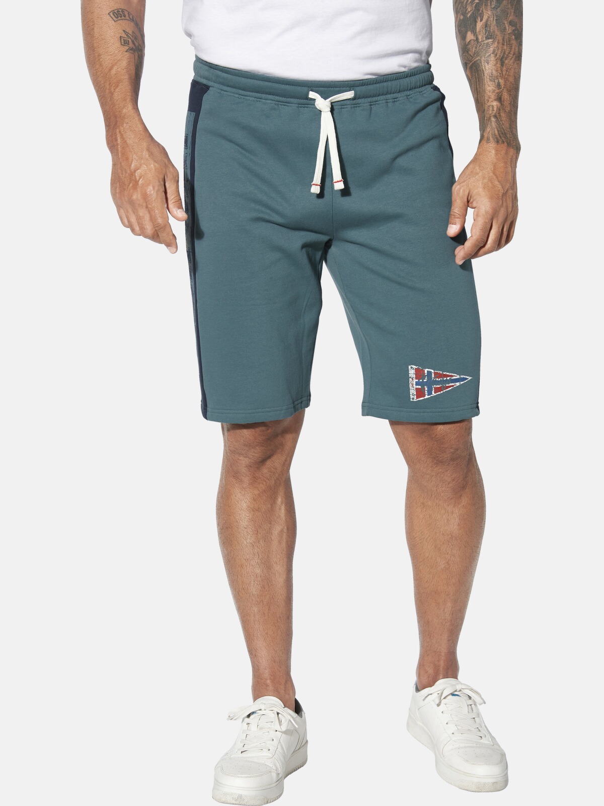 Jogginghose JAN VANDERSTORM "Doppelpack Jogginghose HARAL", Herren, Gr. 7XL, N-Gr, rot (dunkelrot petrol), Obermaterial: 100% Baumwolle CO., Hosen Jogginghose Image