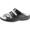 Pantolette WALDLÄUFER "GUNNA", Damen, Gr. 8 (42), schwarz, Nappaleder, Lackleder, unifarben, glänzend, casual, Schuhe, Komfortschuh, Klettschuh, Hausschuh in Bequemweite G (= weit)