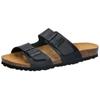 Pantolette LICO "Pantolette Bioline Jenrik", Gr. 38, schwarz, Leder, Schuhe