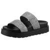 Pantolette BUFFALO "RAYA TSS SPARK", Damen, Gr. 37, silber (schwarz, silberfarben), Textil, Synthetik, modisch, Schuhe, Strandschuh, Sommerschuh, Poolslides zum Schlupfen