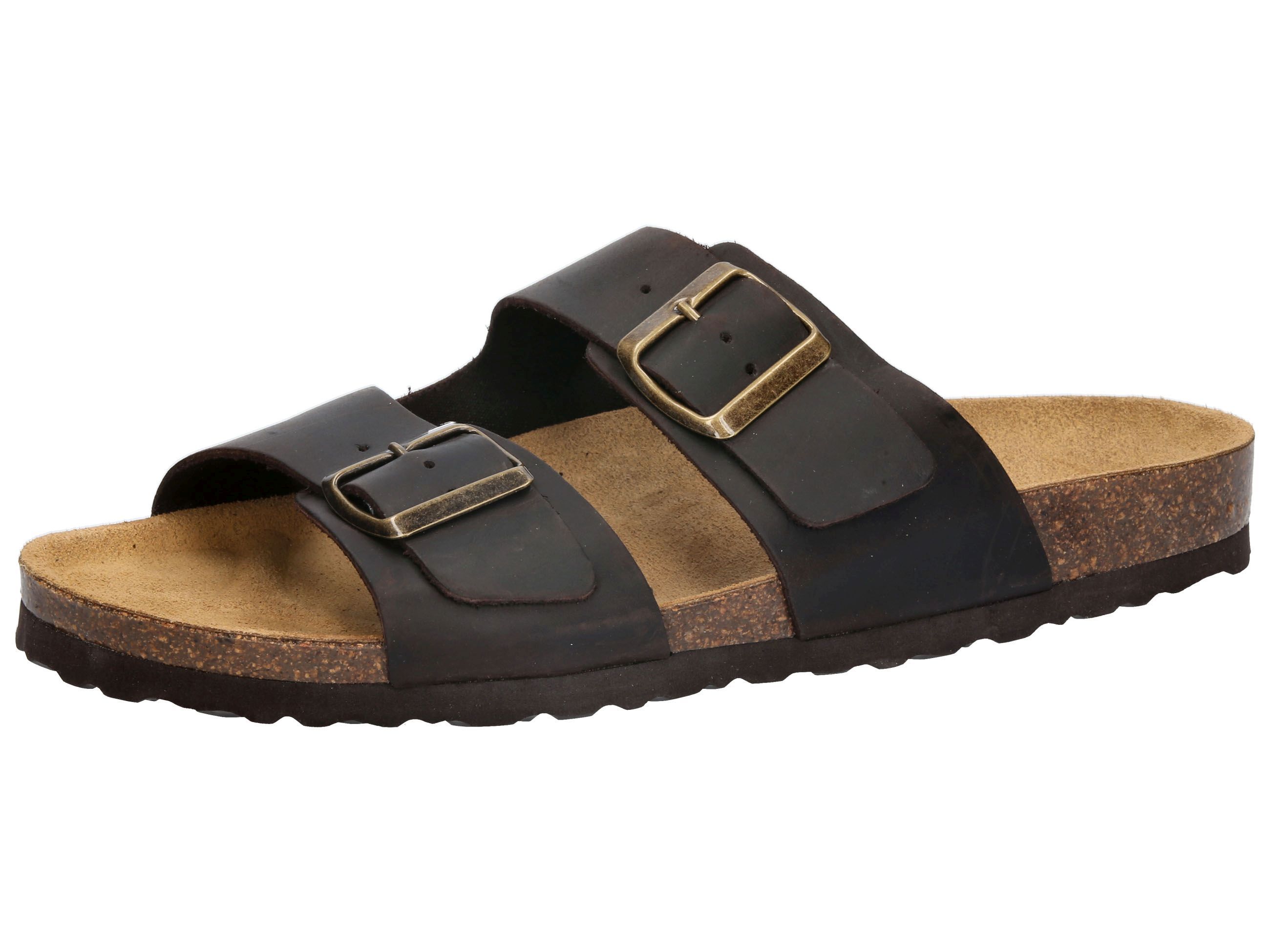 Pantolette LICO "Pantolette Bioline Jenrik", Herren, Gr. 41, braun, Leder, Schuhe Pantolette