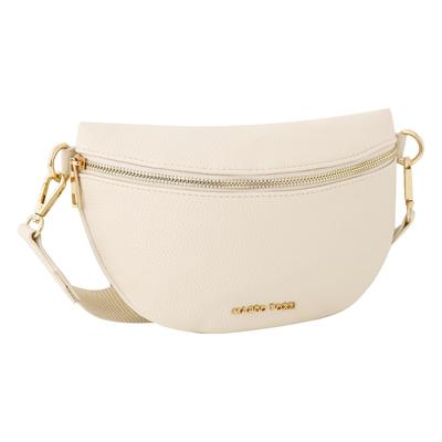 Bauchtasche MARCO TOZZI, Damen, Gr. B/H/T: 25cm x 15cm x 6cm, beige (creme), Lederimitat, unifarben, Taschen, Damen Mini Bag, Umhängetasche, Gürteltasche mit Logoschriftzug Image