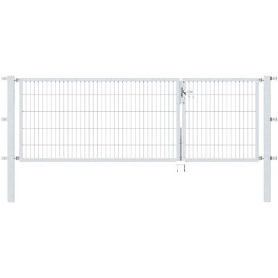 Zaundoppeltür ALBERTS "Flexo", silber (silberfarben), B:300cm H:100cm, Stahl, Tore, 300 cm Breite (100 + 200 cm), in versch. Höhen Image