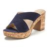 Pantolette LASCANA, Damen, Gr. 39, blau, Obermaterial: 100% Ziegenleder. Futter: 100% Synthetik. Decksohle: 100% Ziegenleder. Laufsohle: 100% Synthetik, unifarben, Veloursleder, modisch, Schuhe Pantolette, Mule, Sandale, offener Schuh aus Leder mit...