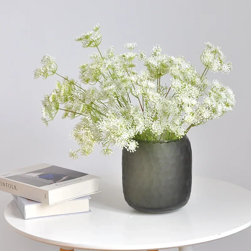 51cm 3 Kopf kurze Zweig Spitze Blume nordischen Haushalt Wohnzimmer Dekoration Seide Blume Hochzeit Schaum Blume Image