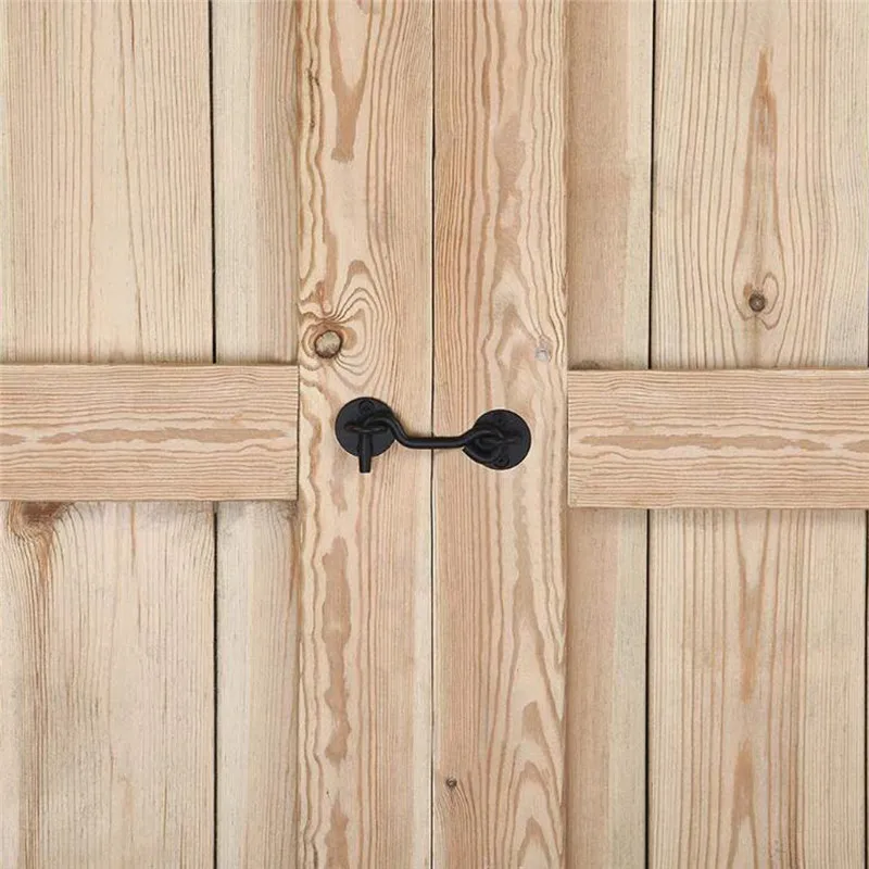 Solide Vintage Tür und Fenster haken schwarz Edelstahl Schrank tür und Fensters chnalle Haushalt einfache Tür und Fenster haken