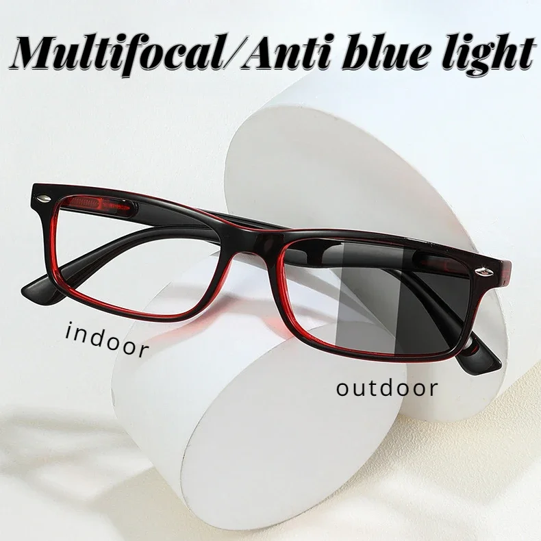 Photochrome/Multifokale Presbyopie-Brille, Anti-Blaulicht-Lesebrille, intelligenter Zoom, 1,0 bis 4,0 Computerbrille Image
