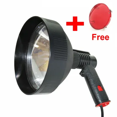 Powerful 100W Halogen Handheld Torch Ultra Lightweight Spotlight Professional Hunting Lamp Beam Adjustment 12V DC