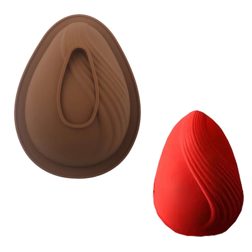 Osterband und Osterei, Silikon-Kuchenform, handgezeichnetes Osterei, Schokoladenform, Ostern, Küche, Dessert, Backwerkzeuge Image