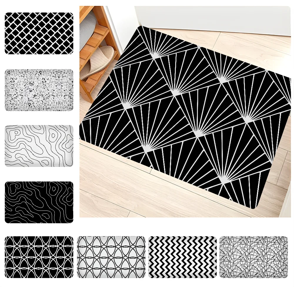 Moderne schwarz weiß abstrakte dekorative Stuhl matte Soft Pad Sitzkissen für Esszimmer Terrasse Home Office Indoor Outdoor Garten Sofa