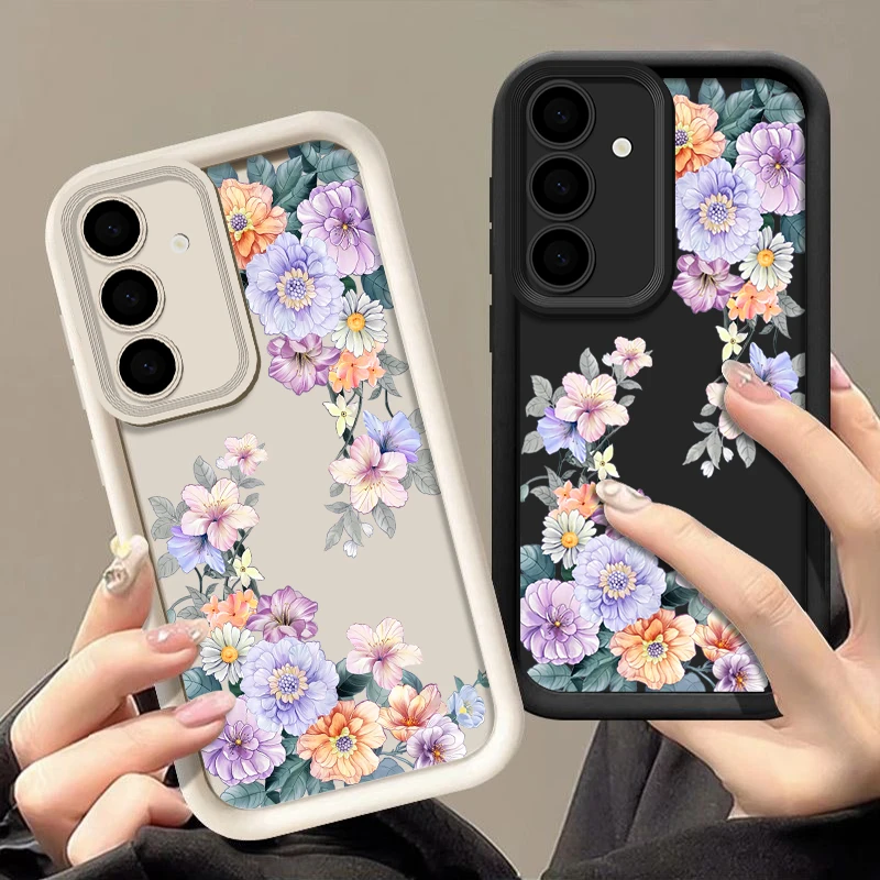 Pfingstrose Blumen Weiche TPU Fall Für Samsung Galaxy A56 A55 A54 A15 A14 A35 A53 A36 5G S25 S24 S23 S22 Ultra Plus S24 FE Telefon Abdeckung Image