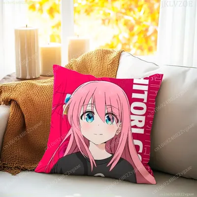 Japanischer Anime BOCCHI THE ROCK Kissenbezug Schlafzimmer Gotoh Hitori Kissenbezug Sofakissen Kissenbezug 45x45 Heimdekoration Image