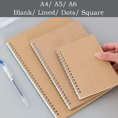 A4/A5/A6 Card Cover Note Book Dotted Grid Blank Student Daily Writing Plan Book Office Supplies Stationery Note Book
