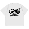 T-shirt manches courtes homme 100% pur coton haut été Harajuku T-shirt rétro mode coréenne Y2k rue T-shirt à manches courtes