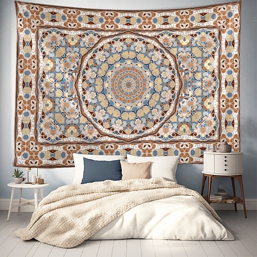 Mandala Bohemian Paisley Wandteppich Wandkunst Großer Wandteppich Wandmalerei Fotohintergrund Deckenvorhang Wohnraum Schlafzimmer Dekoration Image