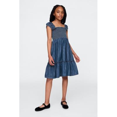 Gap Girls Blue Denim Puff-Sleeve Dress (4-13yrs) - Blue