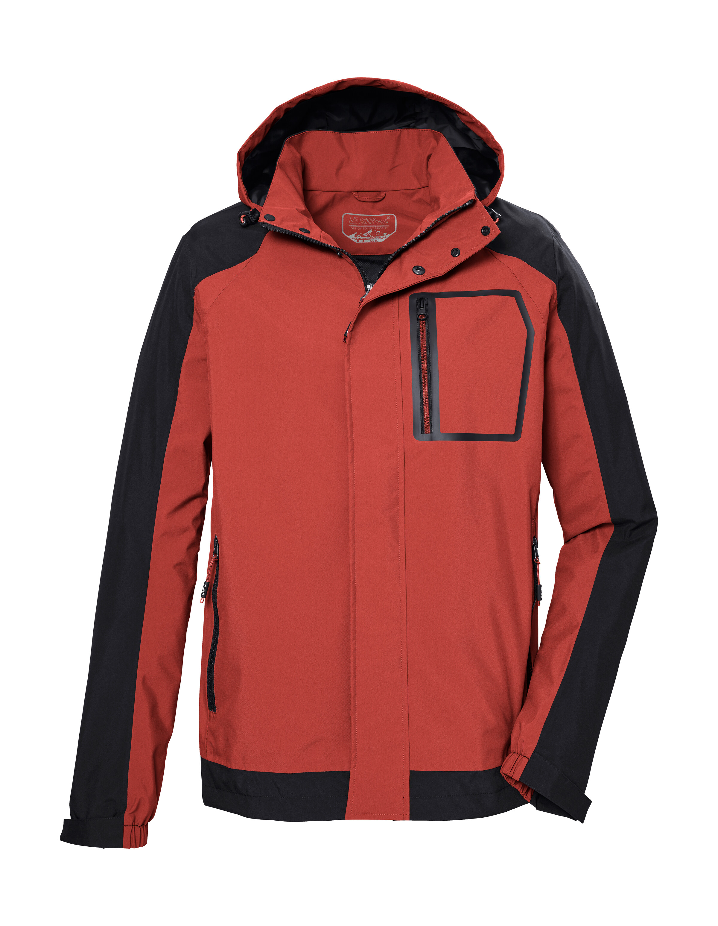 Outdoorjacke KILLTEC "KOS 54 MN JCKT", Herren, Gr. M, rot, Obermaterial: 100% Polyester;Futter: 100% Polyester, Jacken Outdoorjacke, wind- u wasserdicht, atmungsaktiv, PFAS-frei imprägniert