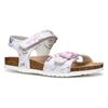 Sandale GEOX "J ADRIEL GIRL", Kinder, Gr. 26, weiß, lila bedruckt, Synthetik, bedruckt, modisch, Schuhe, Mädchen Sandale, Sommerschuh mit Fußbett