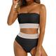 Maillots de bain pour femmes Bikini Tankini Culottes Maillots de bain Dos nu Contrôle du ventre Taille haute Amincissant Vacances Plage Vêtements Uniforme Sans bretelles Maillots de bain