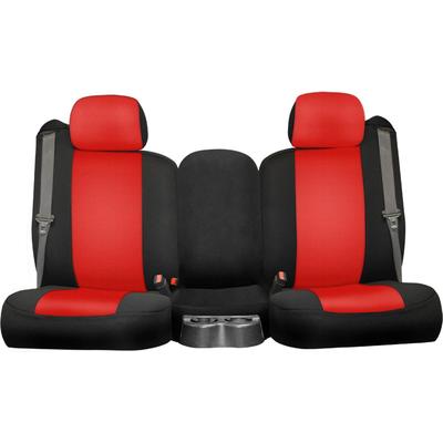 Seat Designs Cover Made of Neosupreme Red Insert With Black Sides Series, Front Row, 1-year limited