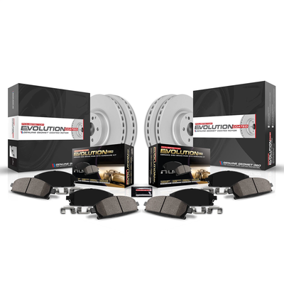 Powerstop Brake Disc & Pad Kit Z17 Evolution Geomet Coated, Front Rear, 2-year / 24000-mile limited warranty CRK2440