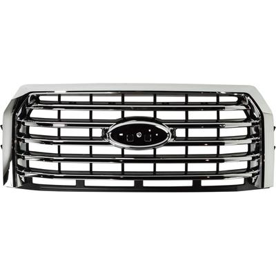 Replacement Grille Assembly Plastic Chrome Shell with Textured Black Insert Grille, 1-year unlimited-mileage warranty RF07010019Q