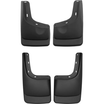 Husky Liners Mud Flaps Plastic Black Custom Fit Series, Front & Rear, Driver Passenger Side, SET-H2156591-C