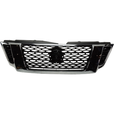 ReplaceXL Grille Assembly Plastic Painted Black Shell with Chrome Insert Grille, 1-year unlimited-mileage warranty RN07010013Q