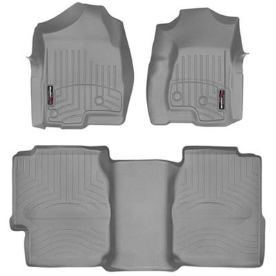Weathertech Floor Mats Made of Rubberized Thermoplastic Polyolefins Gray Molded Liner FloorLiner Series, Front & Second Row, 460031-460622