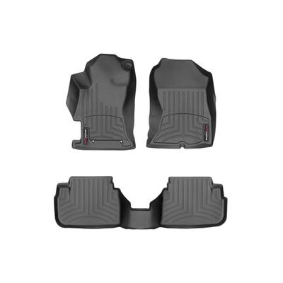 Weathertech Floor Mats Made of Rubberized Thermoplastic Elastomer Black Molded Liner FloorLiner Series, Front & Second Row, 441107-1-2