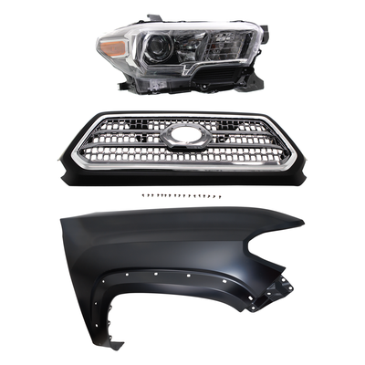 Replacement Grille Assembly Plastic Chrome Grille, 1-year unlimited-mileage warranty KIT-031323-29401