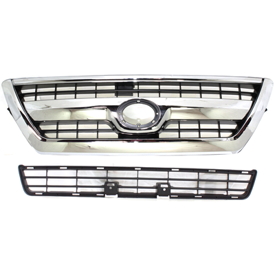 Replacement Grille Assembly Plastic Chrome Shell with Primed Insert Grille, 1-year unlimited-mileage warranty KIT-072924-C3810