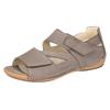 Sandale WALDLÄUFER "HELIETT", Damen, Gr. 7,5 (41), grau (taupe), Nubukleder, unifarben, klassisch, Schuhe, Keilsandalette, Sommerschuh, Komfortschuh, Klettverschlüsse, H-Weite