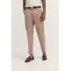 Bundfaltenhose BUGATTI, Herren, Gr. 38, Länge 32, 50, beige, 98% Baumwolle, 2% Elasthan, unifarben, casual, loose fit, Hosen, mit Satin-Stretch
