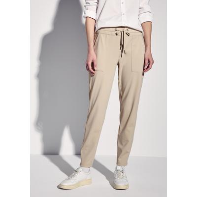 Stoffhose STREET ONE, Damen, Gr. 38, Länge 30, barley beige, Stoff, 82% Polyester, 18% Elasthan, unifarben, casual, gerade knöchelfrei, Hosen, Middle Waist Image